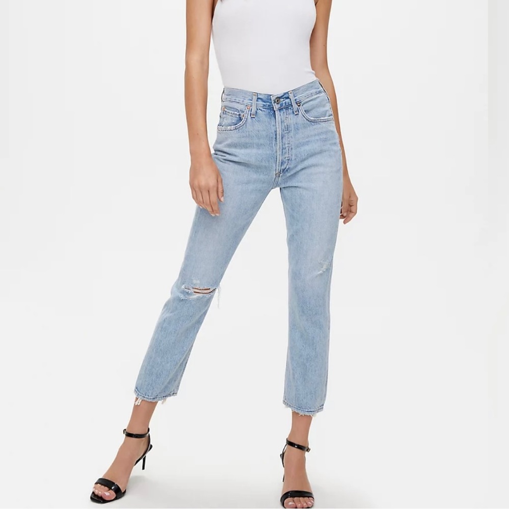 Agolde Riley high rise straight cropped jeans